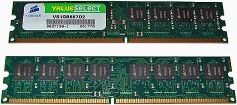 Produktbild Corsair ValueSelect (2 x 1GB, 667 MHz, DDR2-RAM, DIMM)