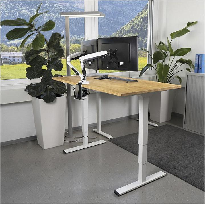 Image du produit Contini höhenverstellbarer Bürotisch 1.4x0.8m Eiche / Gestell ET225E weiss