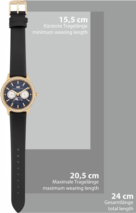 Produktbild Multifunktionen Amidala Echtleder Gelbgold - 34088 (Analoguhr, 38 mm)