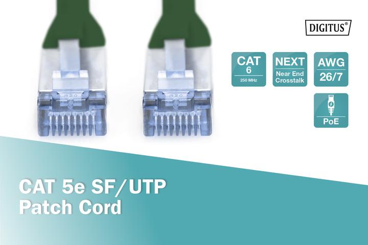 Produktbild Digitus CAT5e SF-UTP Patchk.,1m, Grün (FTP, CAT5e, 1 m)