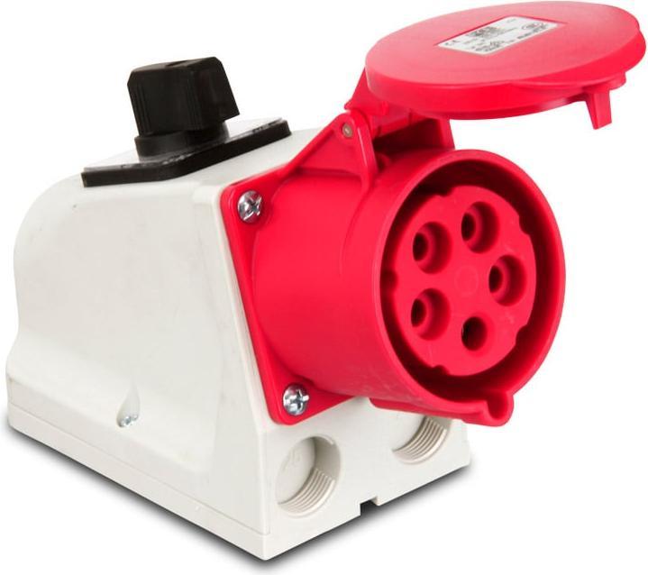 Produktbild PCE 75925-6 Wandsteckdose mit Schalter 32A 5p 6h IP44