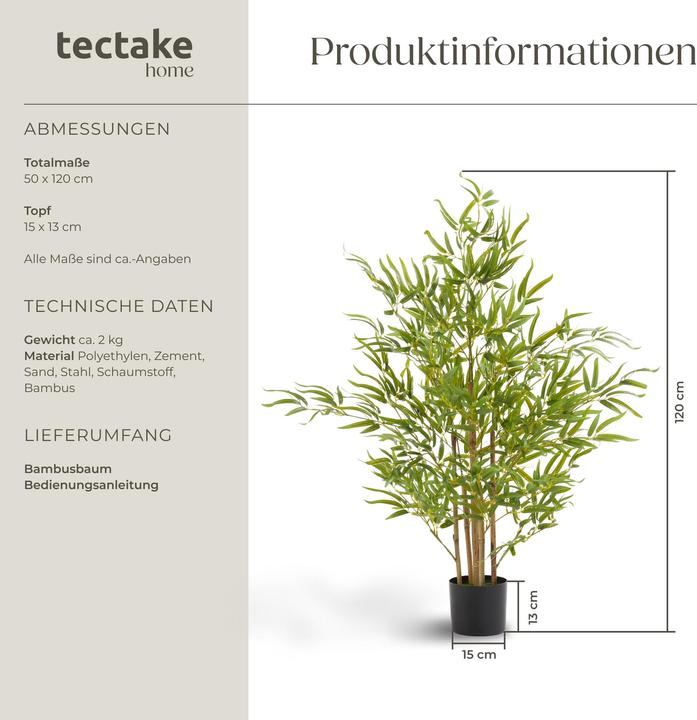 Actual product image tectake Bambusbaum Bambosa (120 cm)
