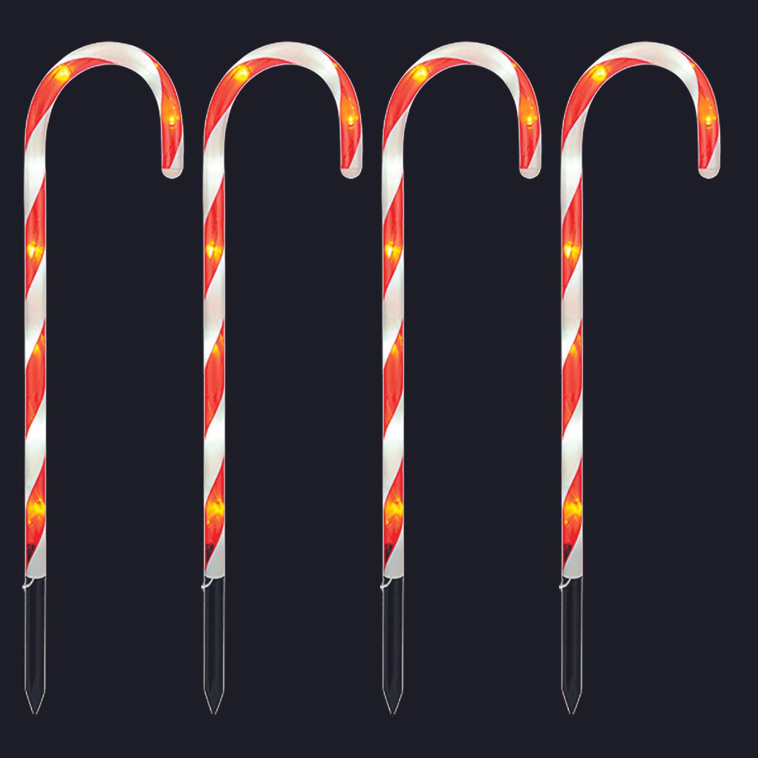 Mojawo, Weihnachtsbeleuchtung, 12er Set LED-Gartenleuchtstäbe Zuckerstange Weihnachtsbeleuchtung