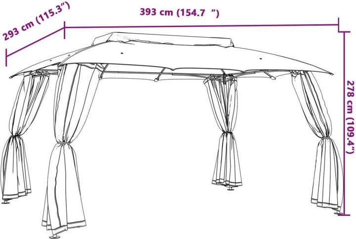 Produktbild vidaXL Pavillon (393 cm, 293 cm)