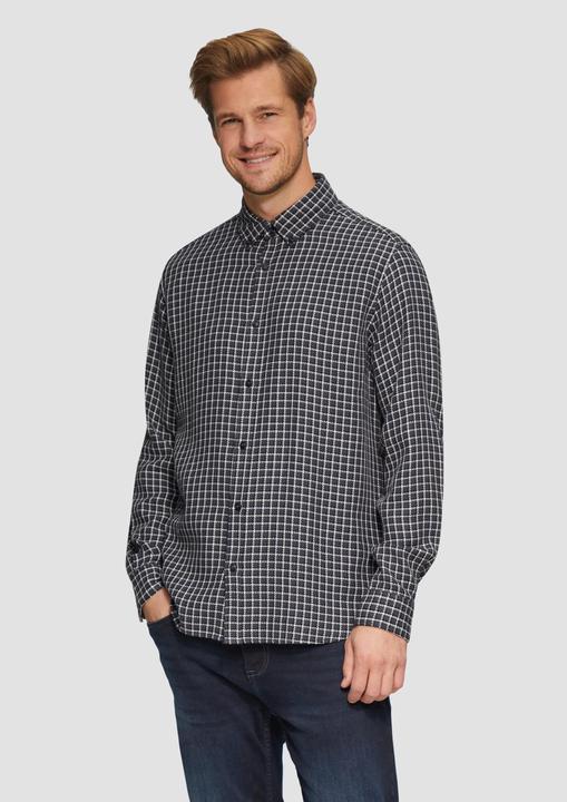 Produktbild S.Oliver Hemd Regular Fit: Strukturiertes Baumwollhemd mit Button-down-Kragen (L)