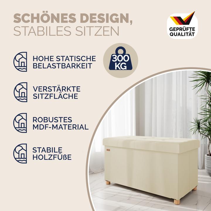 Actual product image Casaria Velvet seat chest (76 cm)