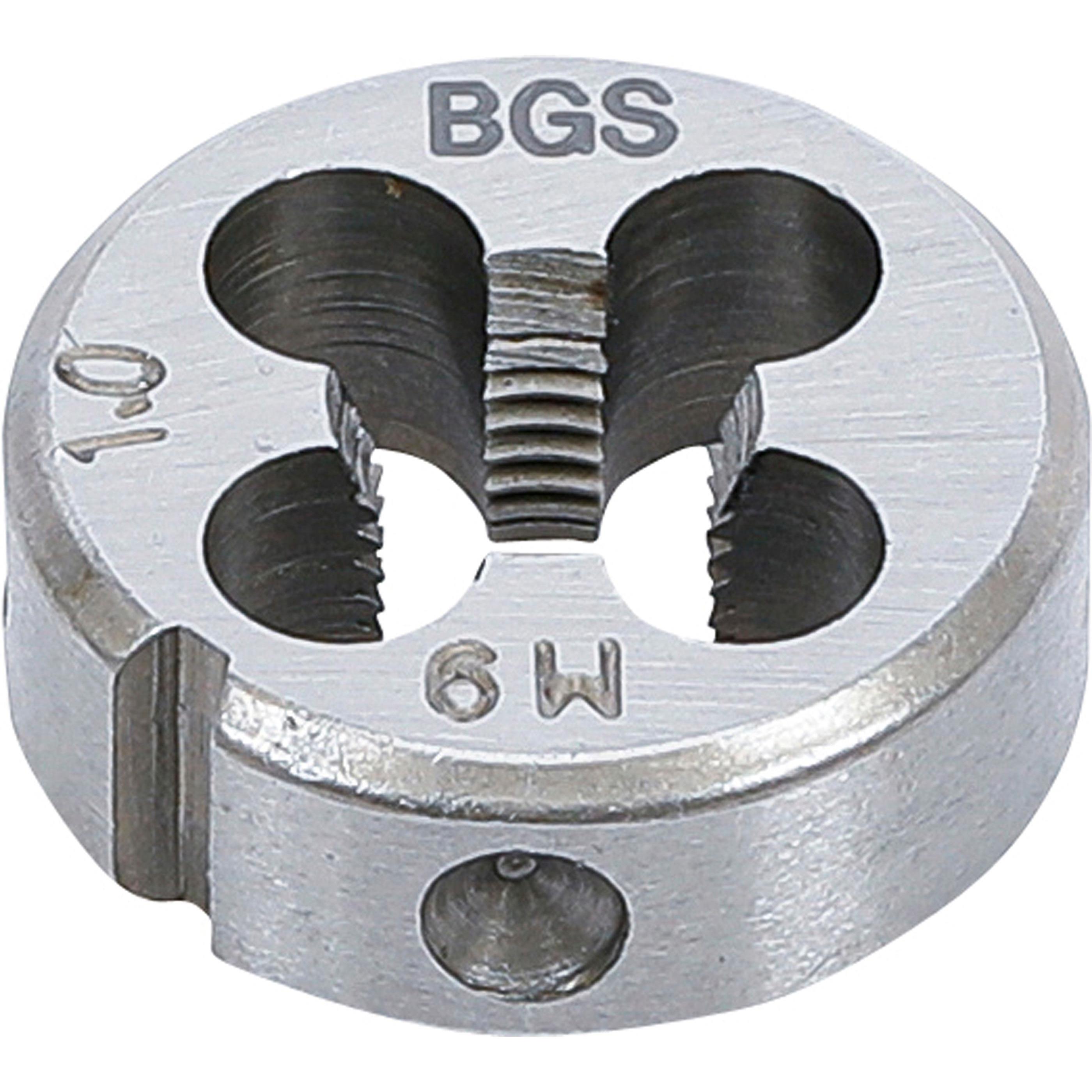 BGS, Gewindeschneider + Gewindebohrer, Gewindeschneideisen M9 x 1,0 x 25 mm