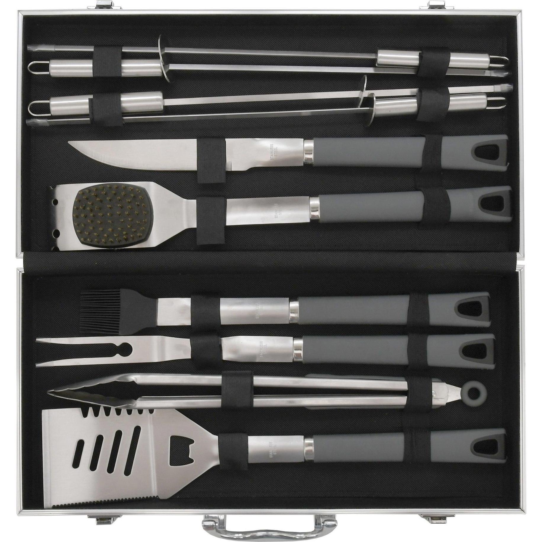 Cattara, Grillbesteck, GREY LINE Grillbesteck-Set 11-tlg. ALU-Koffer