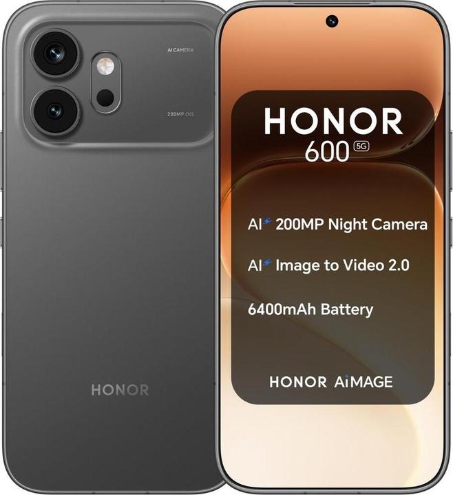 Produktbild Honor 600 5G Dual Sim 8GB RAM 256GB - Black (256 GB, Black, czarny, Schwarz, 6.57", Dual SIM, 5G)
