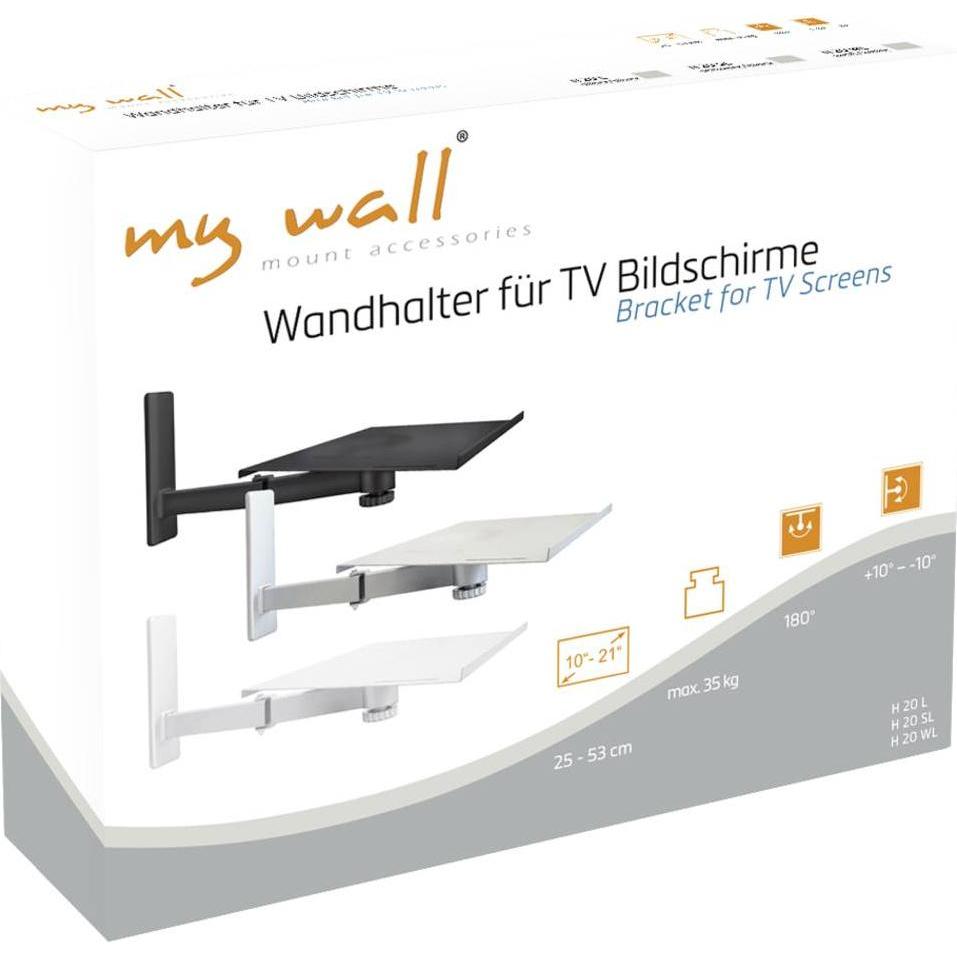 Thumbnail - myWall H20WL (1 Stk., Wandmontage, Schwenkbar), Lautsprecher Ständer + Wandmontage, Weiss