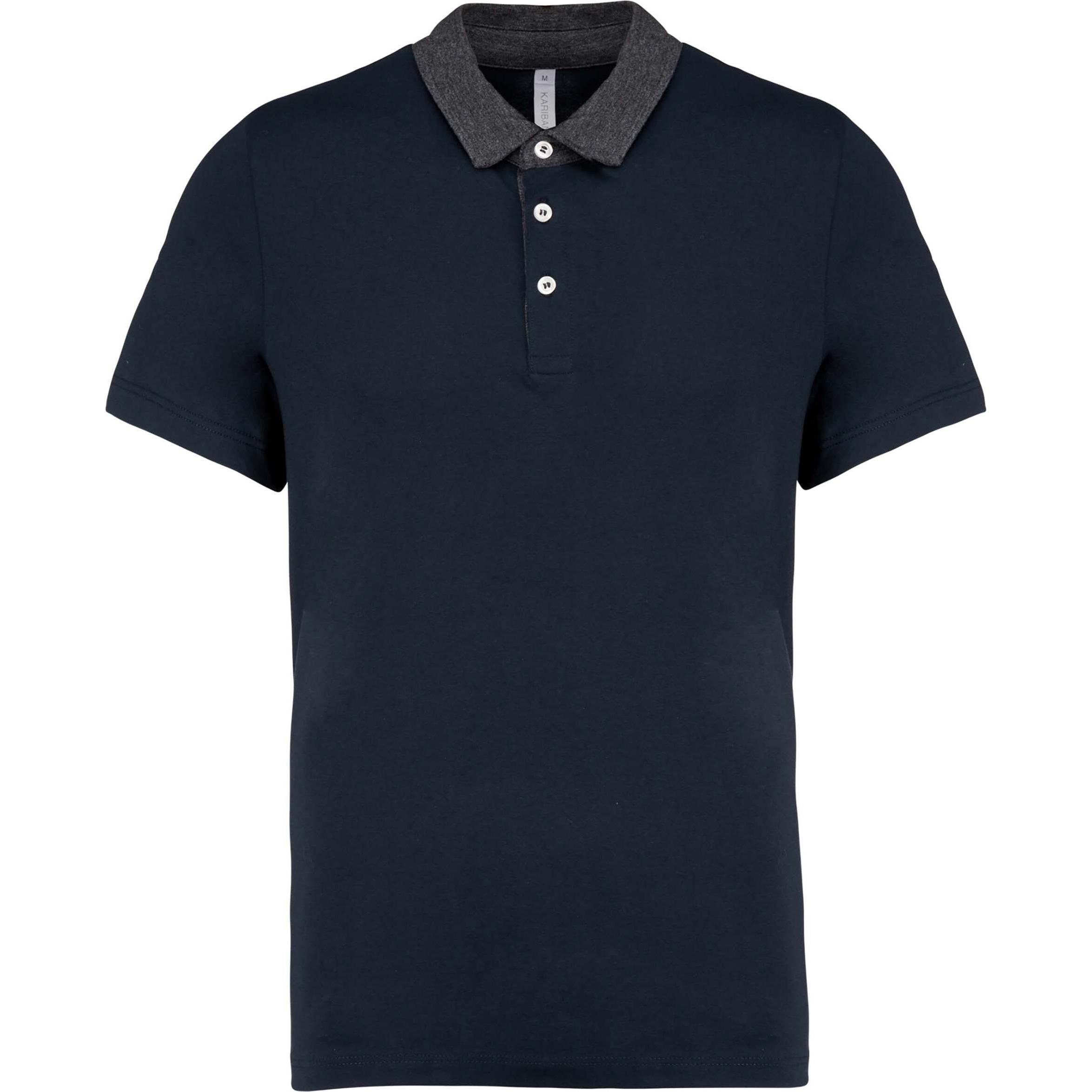 Thumbnail - Kariban, Herren, Shirt, Polo-Shirt, Blau, Weiss, (M)