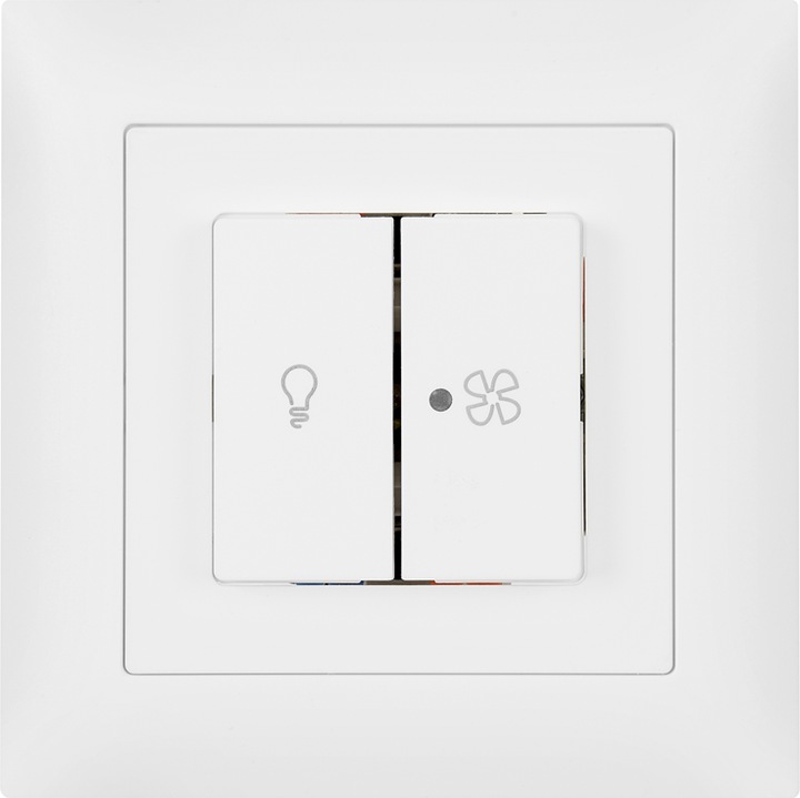 Immagine prodotto Feller EdizioDue doppio pressostato schema 3+3 luce e ventole illuminate UP