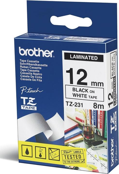 Actual product image Brother TZe-231 (1.20 cm, Black, White)