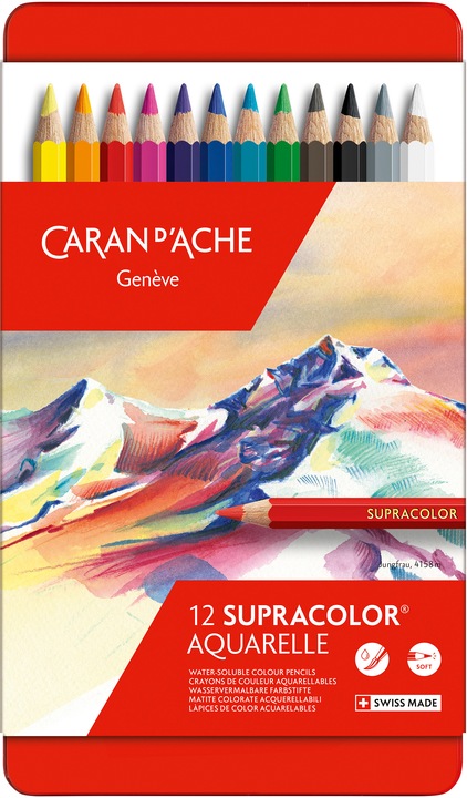 Image du produit Caran d'Ache Supracolor Aquarelle Metallschachtel (Multicolore, 12 x)