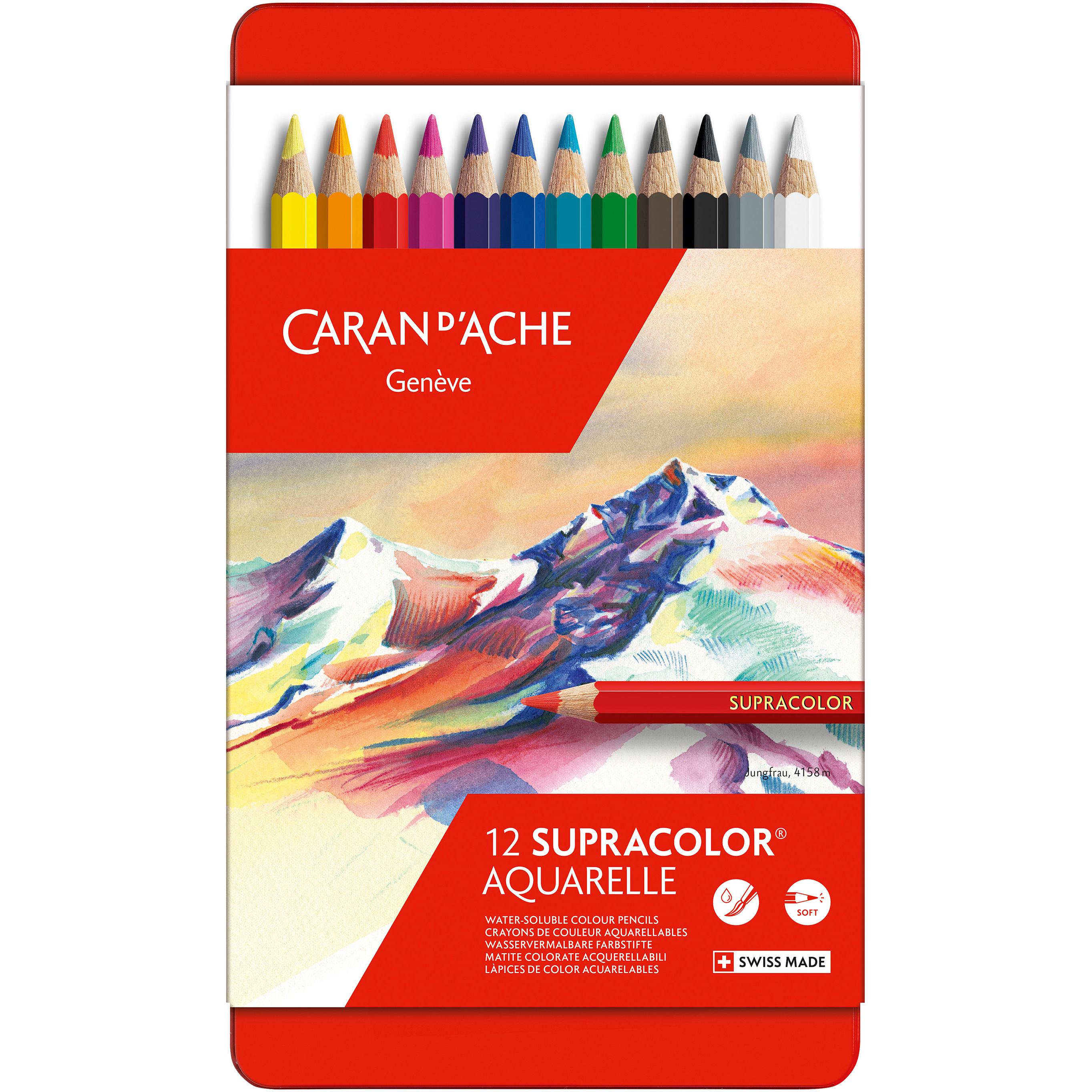 Caran d'Ache, Malstifte, Farbstifte Supracolor Soft (Mehrfarbig, 12 x)