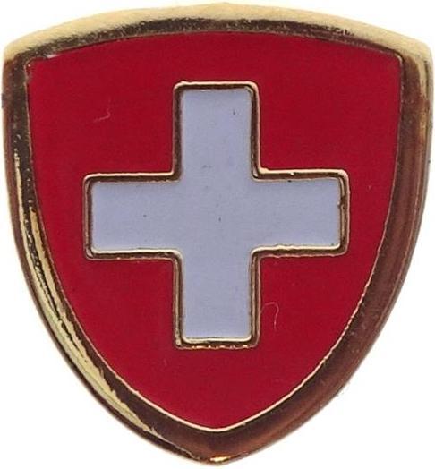 CreaDiva Pin's Croix suisse Armoiries, taille : 12 mm