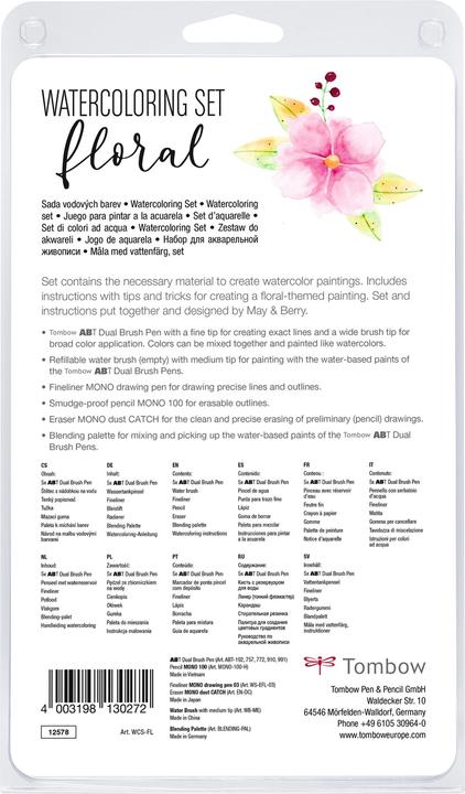 Actual product image Tombow Brushpen Watercolour Set Floral Pink (Floral, 10 x)