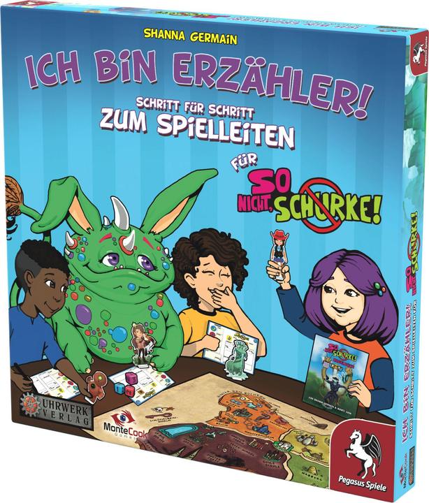 Pegasus Spiele 49002G - Gioco Di Ruolo 'Sono Erzähler!' - Espansione Per Bambini, 102 Carte, Sagome, Libri Attività, Guida Al Ruolo