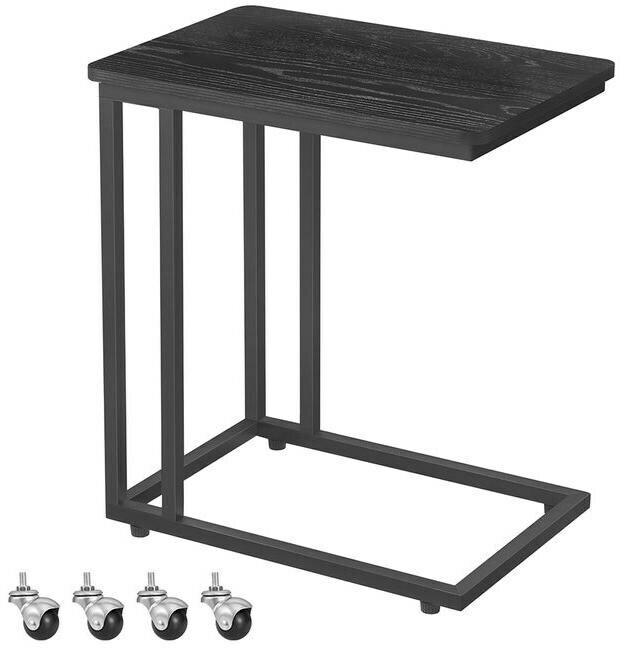 Vasagle Beistelltisch mit Rollen 35 x 60 cm, Schwarz