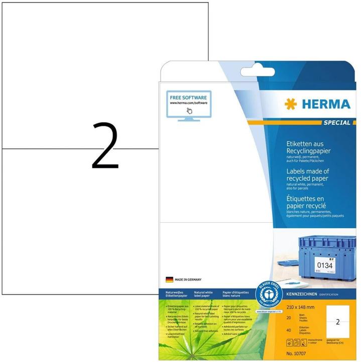 Actual product image HERMA Recycling shipping labels A4