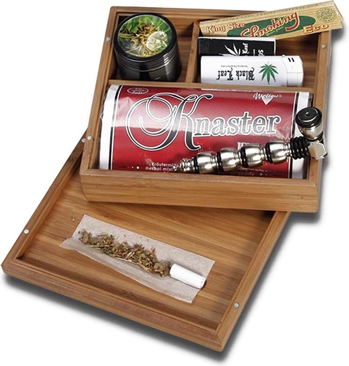 Black Leaf Stoner Box Bamboo 180x165x58mm