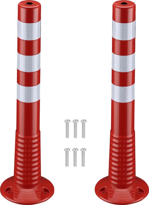 Produktbild Wiltec 2x Absperrpfosten Ø20x75cm Sperrpfosten mobile Absperrung Poller flexibel