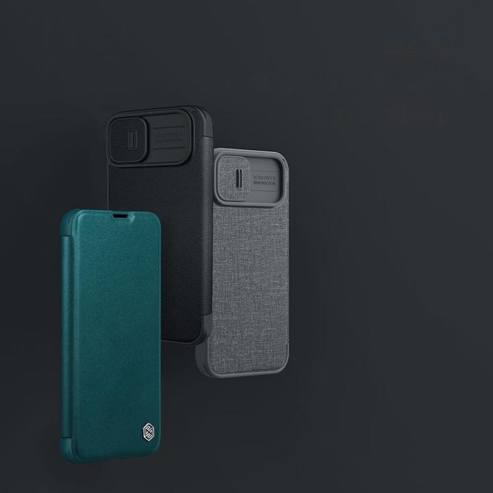 Produktbild Nillkin Qin Pro Leder Case - Apple iPhone 14 Plus - Grün (Apple iPhone 14 Plus)
