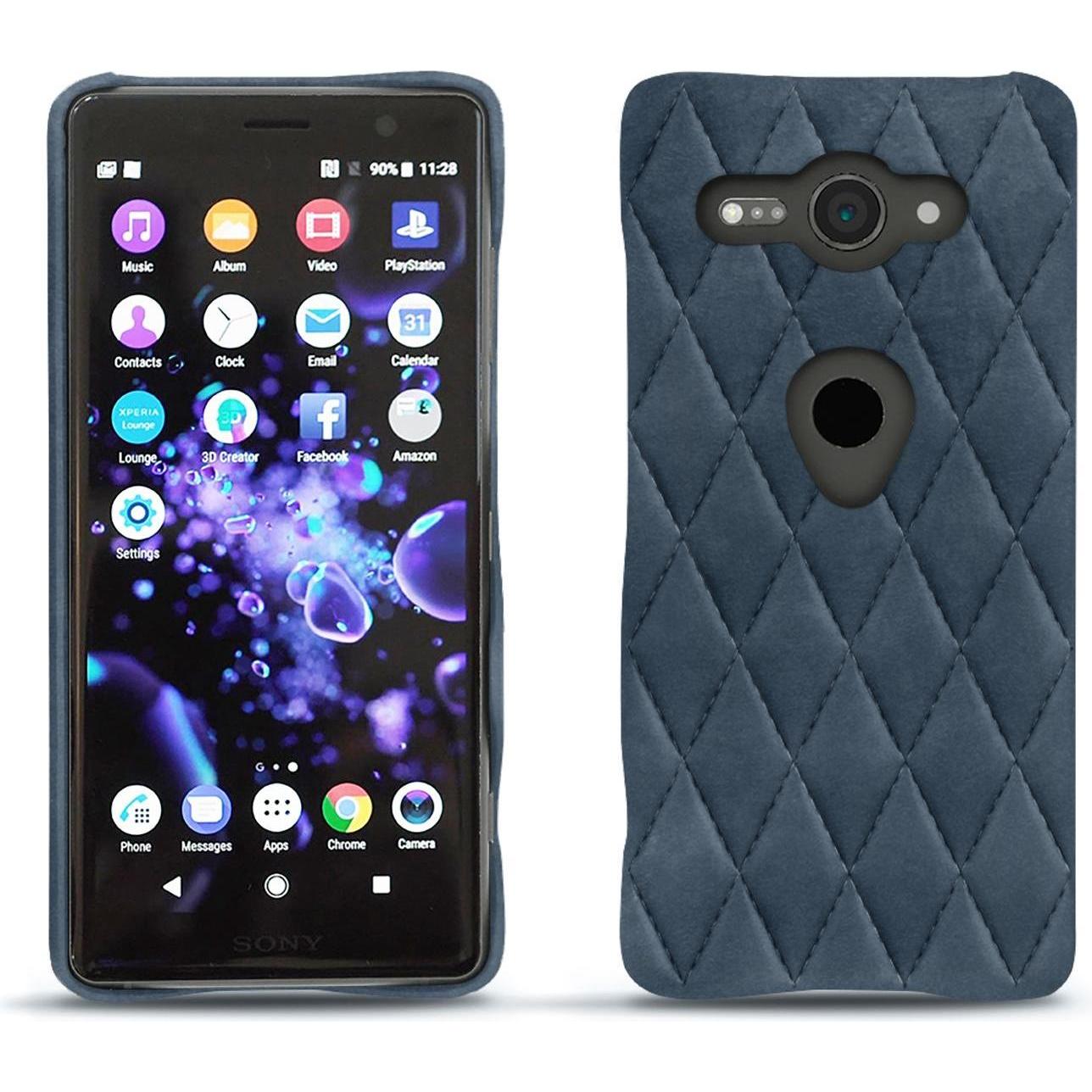 Noreve Lederschutzhülle (Sony Xperia XZ2 Compact), Smartphone Hülle, Blau