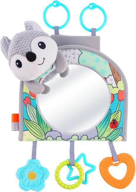 Actual product image Activity Board Baby Mirror Car Seat Toy Behind Teether and Crinkle Pape Fun Travel Infant Tummy Time