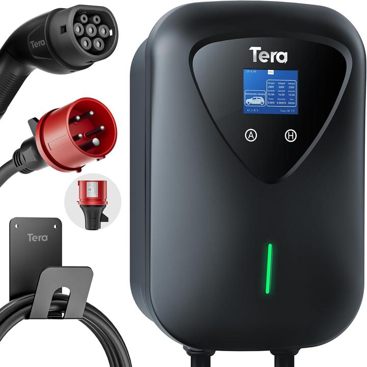 Tera Stazione di Ricarica per Veicoli Elettrici (Type 2, 11 kW, 16 A)
