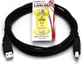 Produktbild Logo USB-Kabel USB-A - USB-B 3 m Weiss (30261) (3 m, USB 2.0)