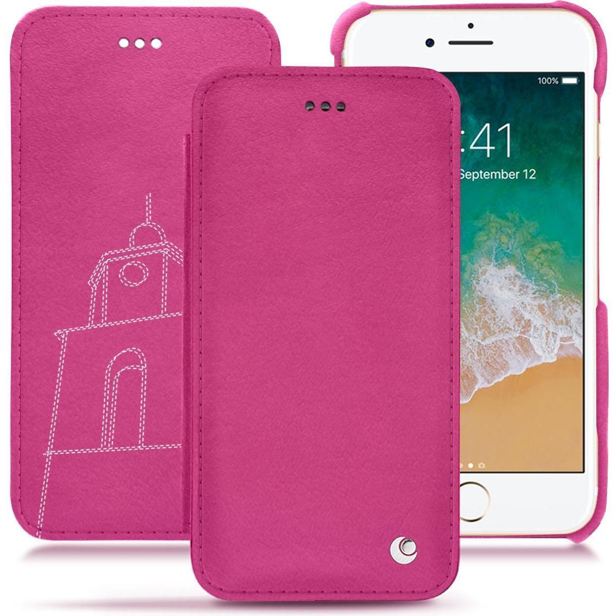 Thumbnail - Noreve Lederschutzhülle horizontal (Apple iPhone 7), Smartphone Hülle, Rosa