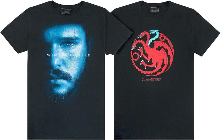Immagine prodotto Game of Thrones Maglietta Uomo Ice And Fire Dragons Jon Snow (confezione da 2) (S)