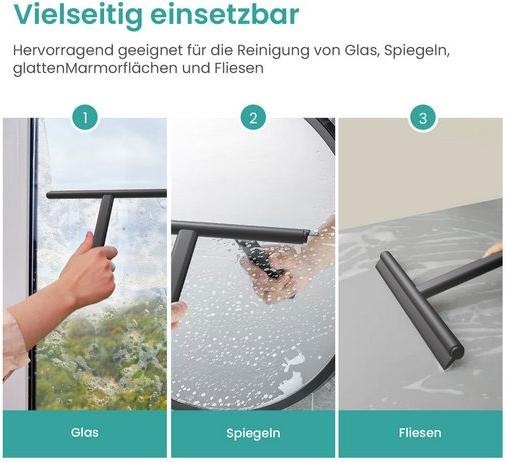 Produktbild Emke Duschabzieher, Abzieher Dusche mit Halter, 215mm, Schwarz