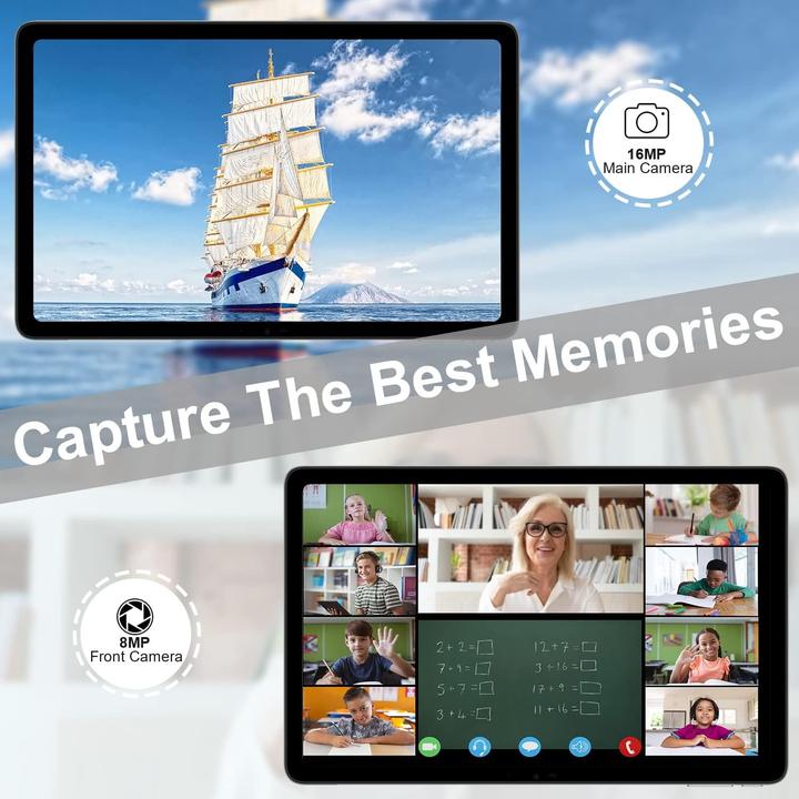 Actual product image Doogee Android 12 tablet with touchscreen, 4G LTE, 5G WiFi, 16 MP camera, 8300 mAh battery, octa-core (4G, 10.40", 256 GB, Grey)