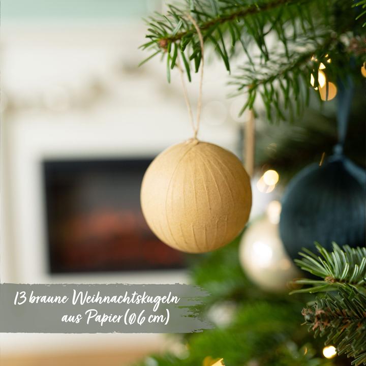 Actual product image Papierdrachen 12 papier-mâché Christmas baubles - brown (12 -part)