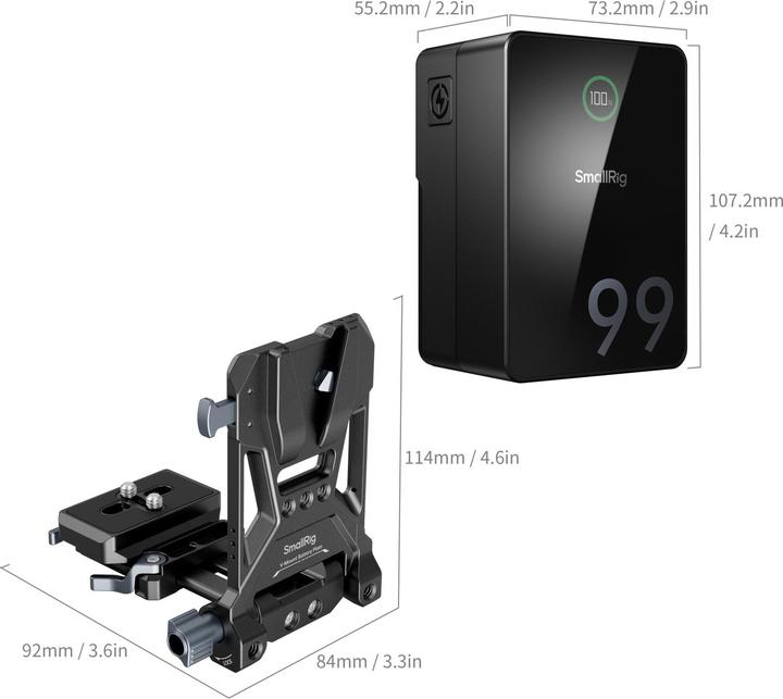 Image du produit SmallRig VB99 Pro mini V Mount Battery (Kit) (Batterie de l'appareil photo)