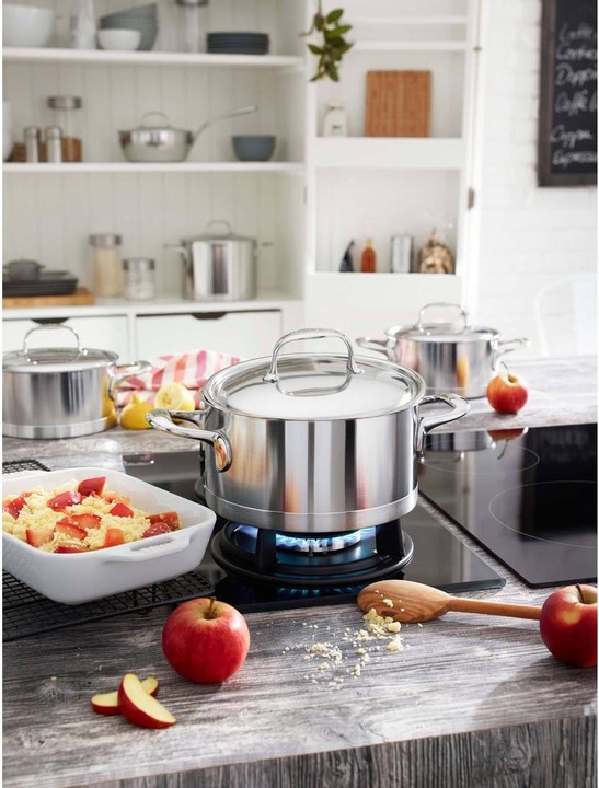 Actual product image Demeyere Atlantis 7 Starter Set 3pcs each 1x D41318 D41320 and D25920 (Pan set + pot set, Stainless steel)