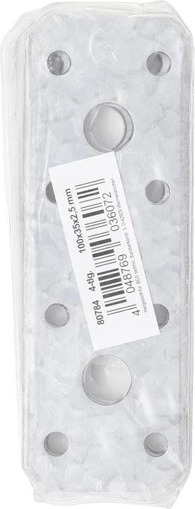 Productafbeelding BGS Platte connector | 100 x 35 x 2 mm | 4 stuks. (Platte connector, 4 Pcs.)