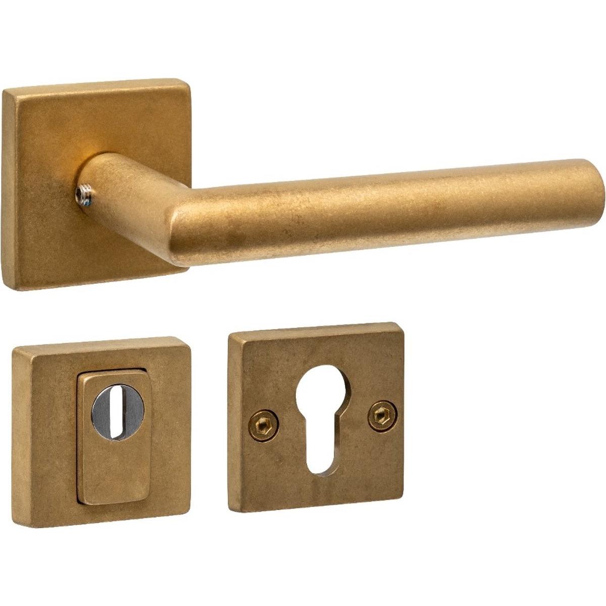 Intersteel, Maniglia + Guarnizione porte, Set achterdeurbeslag vierkant: deurkruk Jura met massieve rozetten en SKG3 (Maniglia della porta)