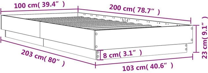 Actual product image vidaXL Bed frame with LED (100 x 200 cm)