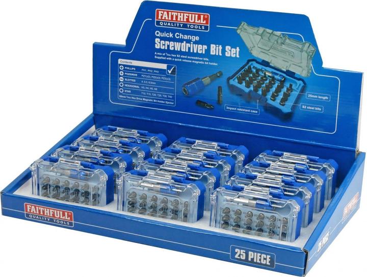 Actual product image Faithfull Quick-change Bit Set, 25 Piece (25-piece)