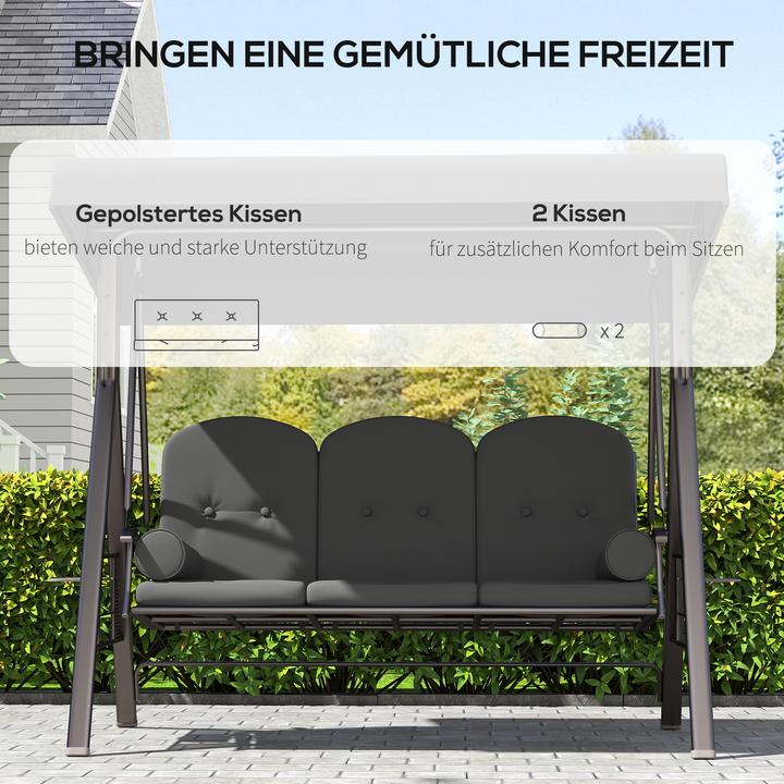 Immagine prodotto Outsunny Hollywoodschaukel Metall, Polyester Dunkelgrau