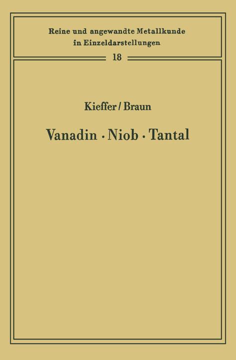 Produktbild Vanadin Niob · Tantal (Deutsch, Horst Braun, Richard Kieffer, 2012)