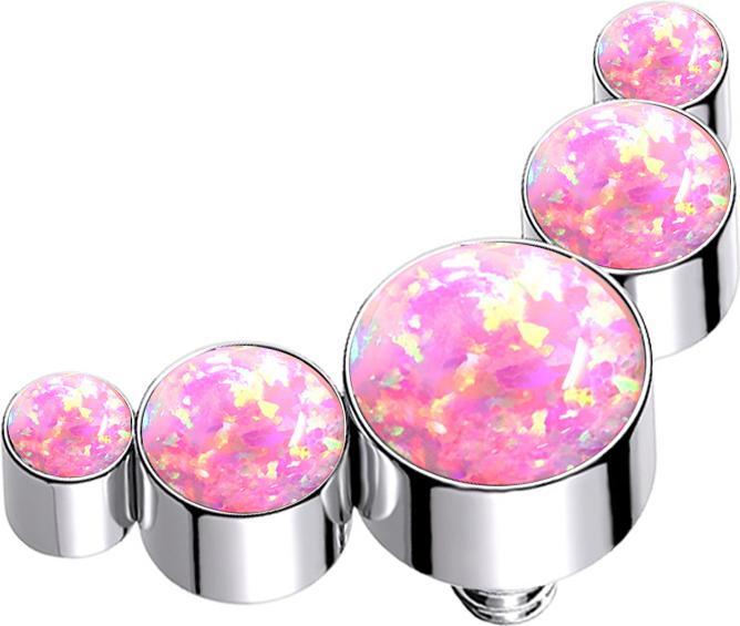 Immagine prodotto Star Piercing Dermal Anchor argento cinque opali rosa (senza ottone, Titanio)