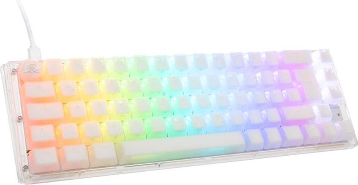 Actual product image Ducky One 3 Aura White SF Gaming Keyboard, RGB LED - MX-Blue (DE, Cable)