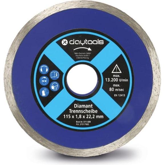 Daytools, Sägeblatt, Diamant-Trennscheibe, Ø 115 mm, Voll