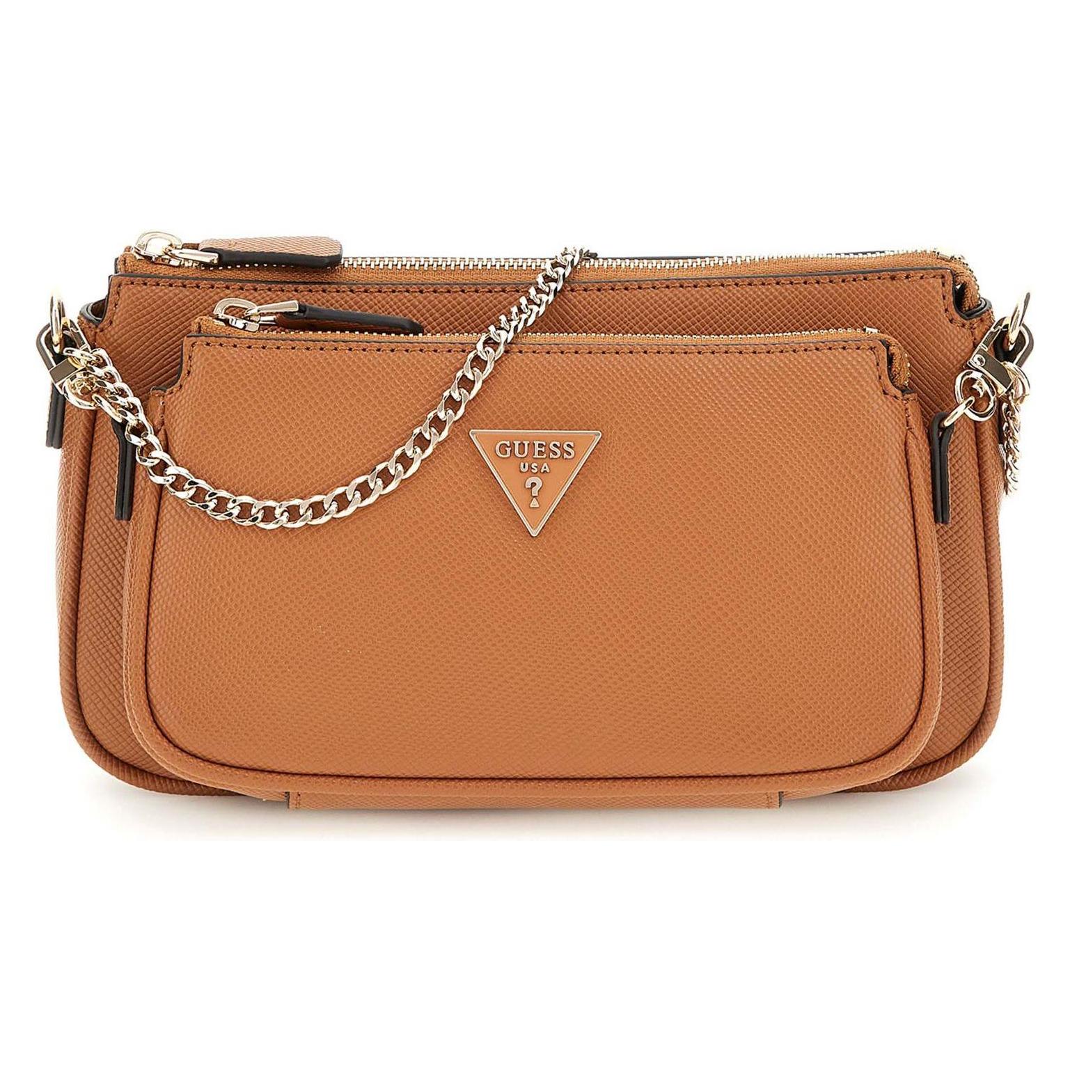 Guess, Damen, Handtasche, Noelle Ii Double Pouch Crossbody Bag, Braun