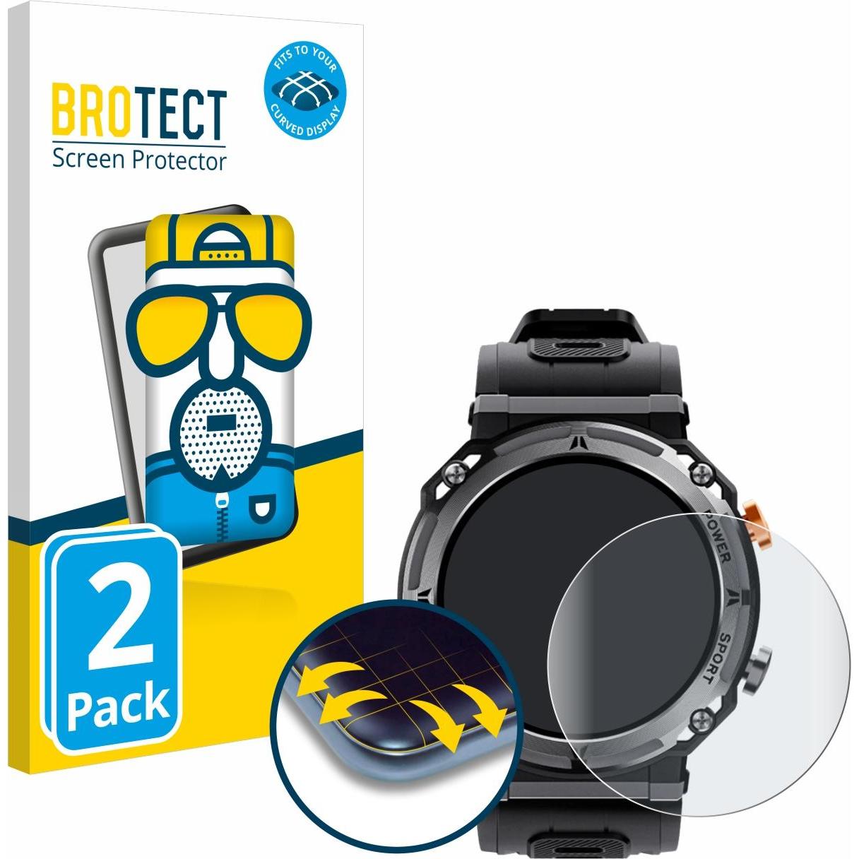 BROTECT Fullscreen Schutzfolie Displayschutz Folie Matt Entspiegelungsfolie, Smartwatch Schutzfolie, Grau