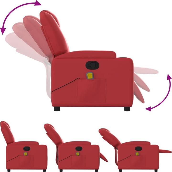Immagine prodotto VidaXL Sedia da massaggio in similpelle rossa,Colore: Rosso, Materiale: similpelle